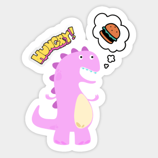 cute hungry dinosaur Sticker